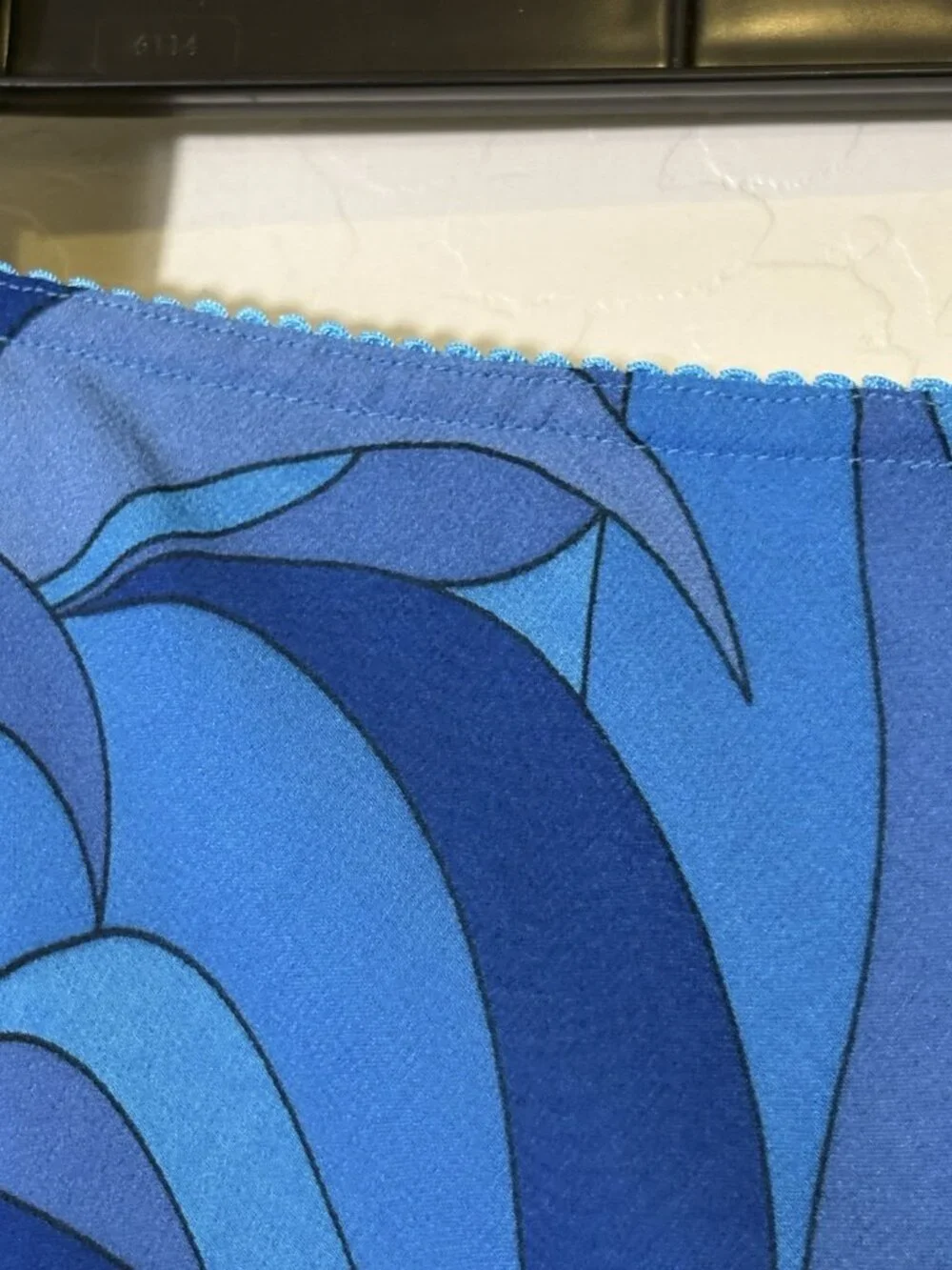 Vintage Y2K Express Blue Silk Sheer Overlay Maxi Skirt Abstract Pattern M Retro